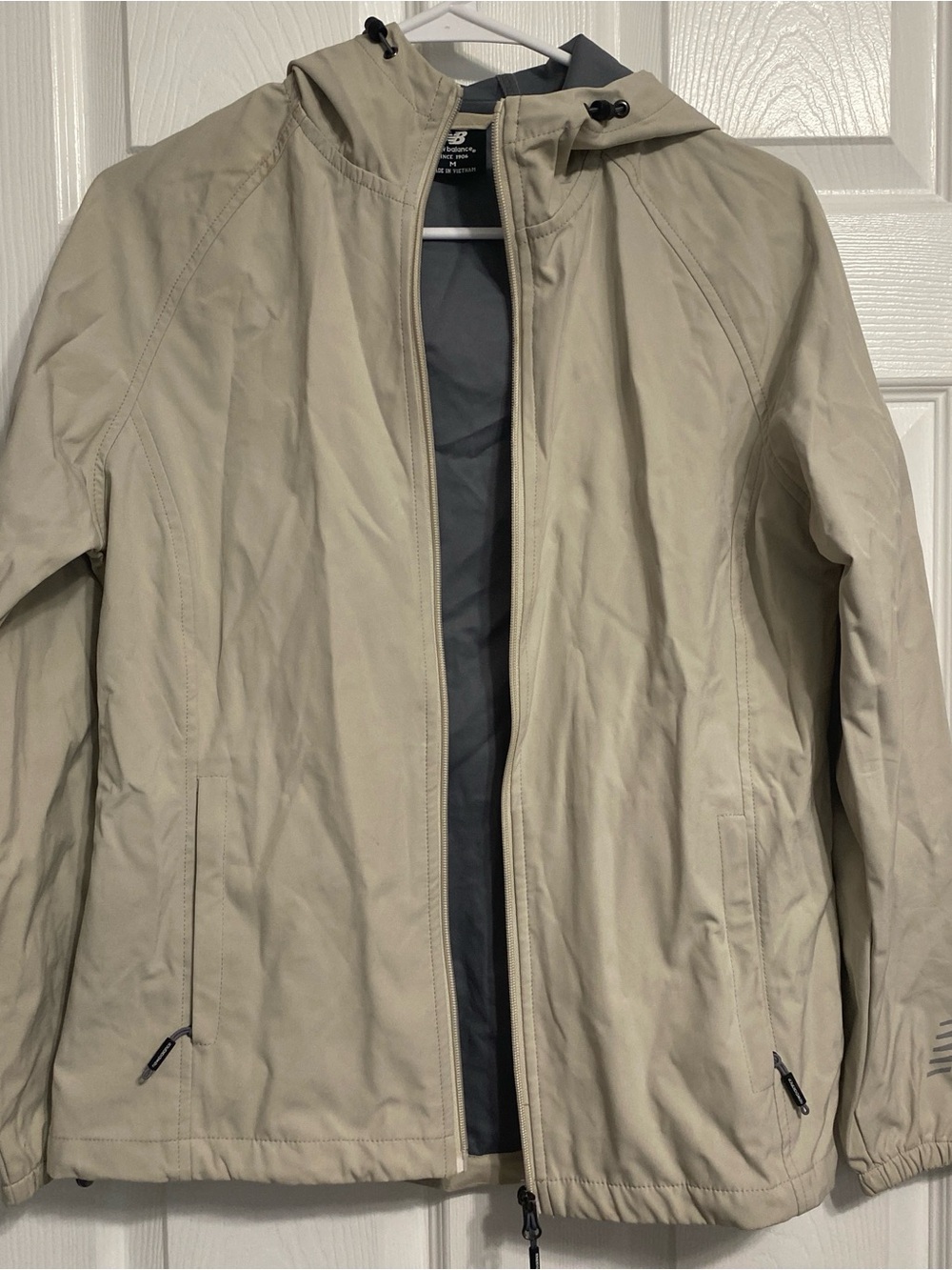 New Balance Hooded Windbreaker in Light Beige